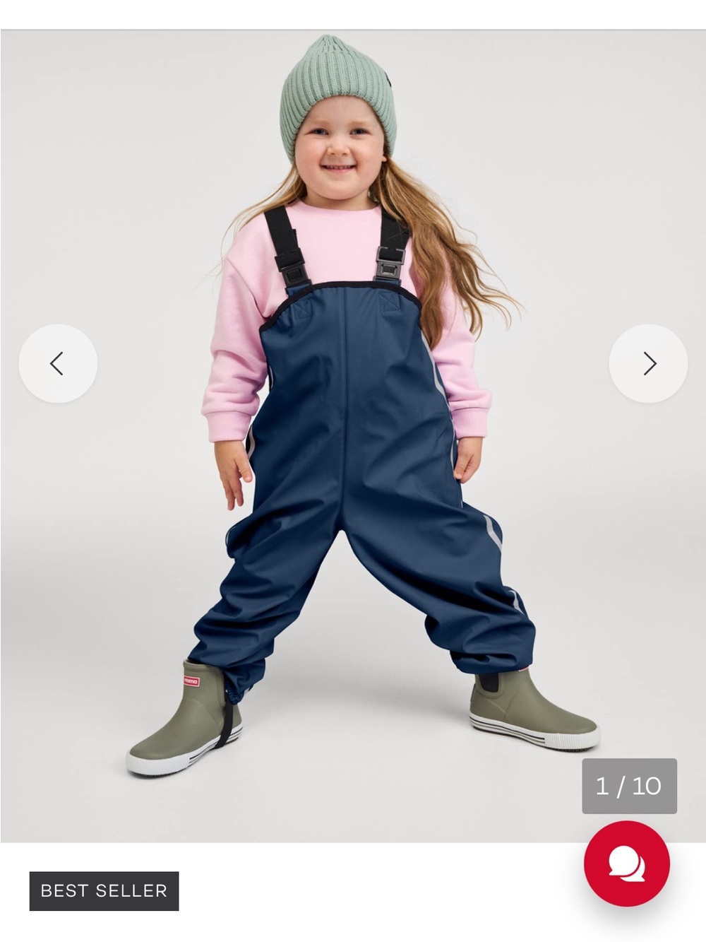Reima Navy Waterproof Bib Overalls with Black Adjustable Straps